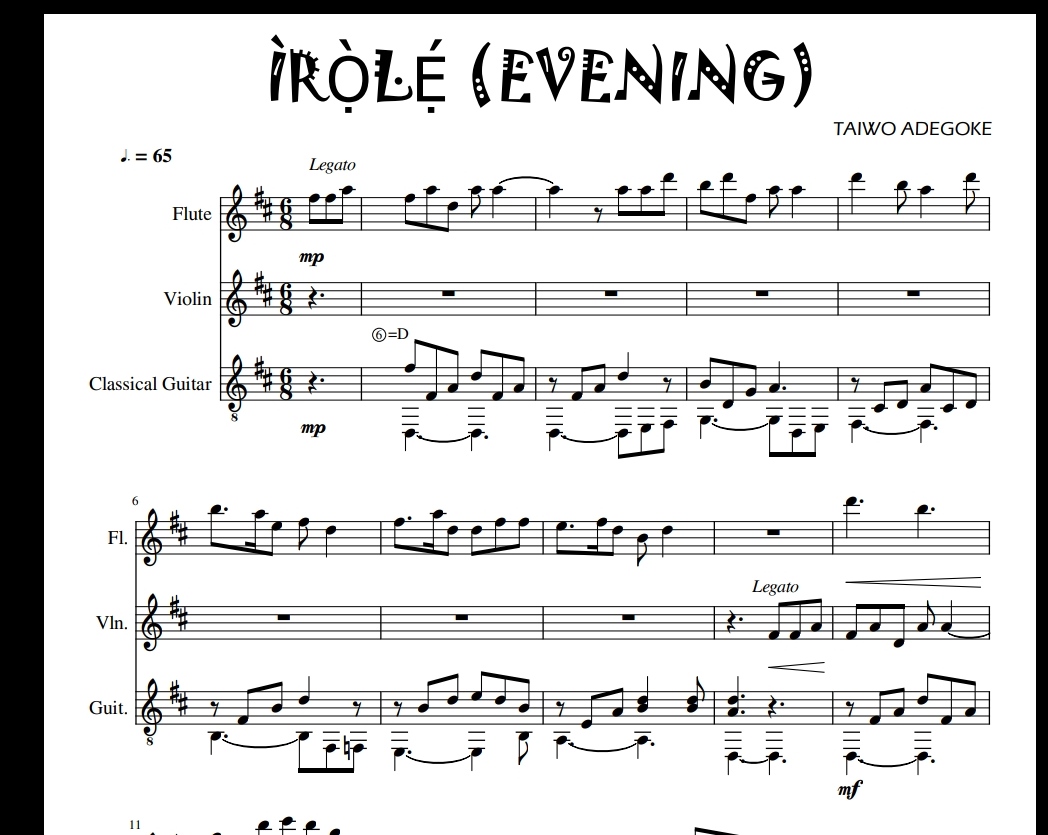 IRỌLẸ (EVENING) FOR TRIO - Image 2